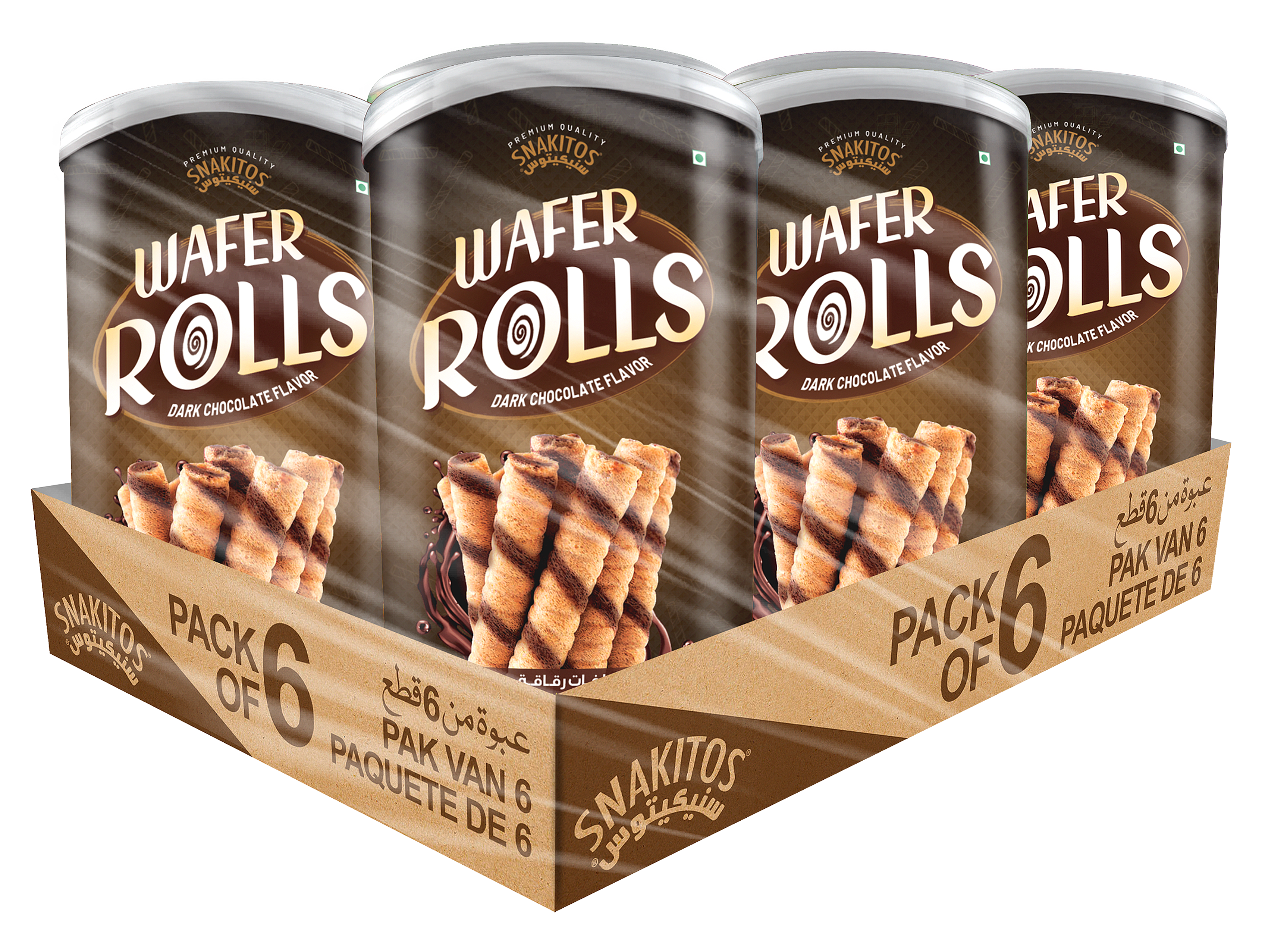 Wafer Roll Dark Chocolate – Pack of 6